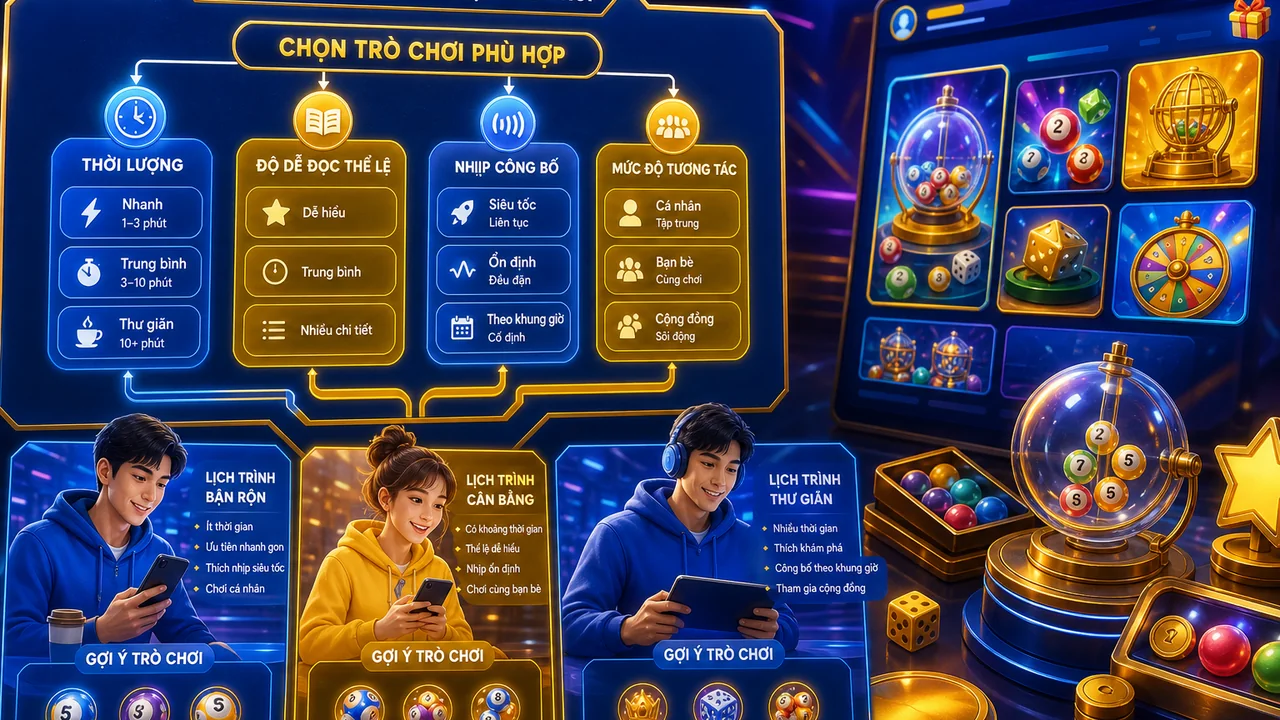 Chọn nhịp chơi phù hợp: cách chọn trò chơi xổ số 78win cho người mới