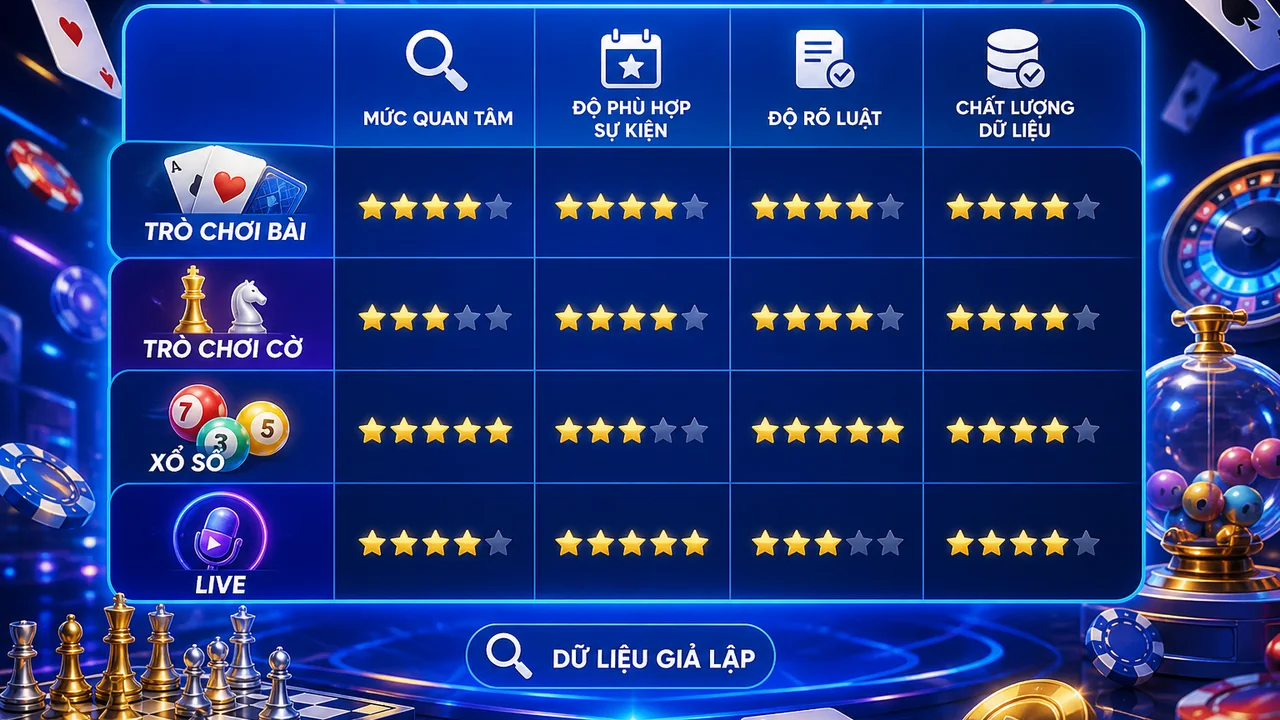 Đọc bảng xếp hạng trò chơi 78win thế nào để hiểu đúng từng chỉ số